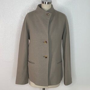 Issey Miyake minimalistic light taupe coat jacket size 3
